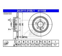 ATE 2X Disque De Frein Arrière 2800 Complet Pour Volvo V40 Hayon 525 526