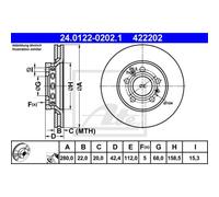 ATE 2X Disque De Frein Arrière Ø280Mm Ventilé Pour VW Phaeton Audi A8 3D 4E2 4E8