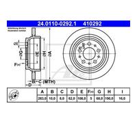 ATE 2X Disque De Frein Arrière 2830 Complet Pour Volvo V70 I P80_ LV 850 Break