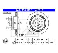 ATE 2X Disque De Frein Arrière 2920 Ventilé Pour Nissan Qashqai +2 I J10