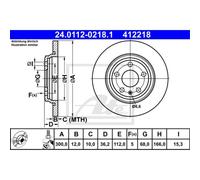ATE Disque de frein 24.0112-0218.1 pour Audi