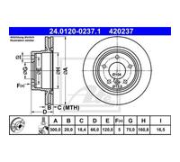 ATE 2X Disque De Frein Arrière 3000 Ventilé Pour BMW 3 Série Touring F31 F30
