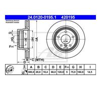 ATE 2X Disque De Frein Arrière Ø300Mm Ventilé Pour BMW 3 E Touring E91 320D 320I