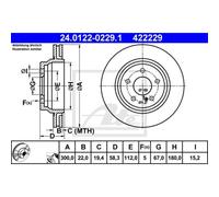 ATE 2X Disque De Frein Arrière Ø300Mm Ventilé Pour Mercedes SL S-Class R230 W221
