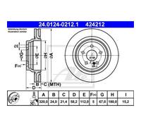 ATE 2X Disque De Frein Arrière 3200 Ventilé Pour Mercedes-Benz S-Class W221