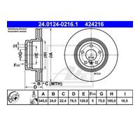 ATE 2X Disque De Frein Arrière 3450 Ventilé Pour BMW X5 F15 F85 E70 X6 E71