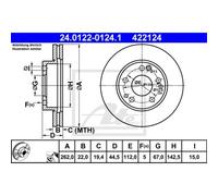ATE 2X Disque De Frein Avant 2620 Ventilé Pour Mercedes-Benz 190 W201