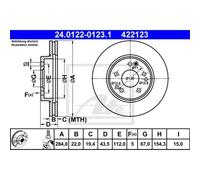ATE 2X Disque De Frein Avant 2840 Ventilé Pour Mercedes-Benz Saloon W124