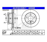 ATE 2X Disque De Frein Avant 2850 Ventilé Pour Mercedes-Benz Sprinter 3-T