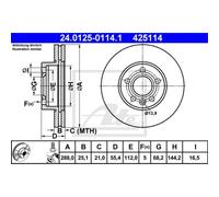 ATE 2X Disque De Frein Avant 2880 Ventilé Pour VW Sharan 7M8 7M9 7M6 7M
