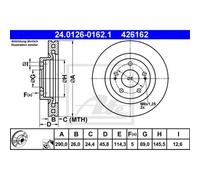 ATE 2X Disque De Frein Avant 2900 Ventilé Pour Mitsubishi Grandis NA_W
