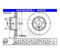 ATE 2x Disque de Frein Avant 3000 Ventilé pour BMW 3er Touring F31 1er F20