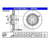 ATE 2X Disque De Frein Avant 3200 Ventilé Pour Volvo V70 II P80_ SW S60 I