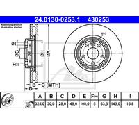 ATE 2X Disque De Frein Avant Ø325 Mm Ventilé Pour Land Rover Range LY_ 3.0 D 4X4