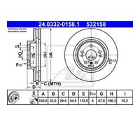 ATE 2x Disque de Frein Avant 3300 Ventilé pour MERCEDES-BENZ M-CLASSE W164