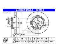ATE 2x Disque de Frein Avant 3300 Ventilé pour MERCEDES-BENZ M-CLASSE W164