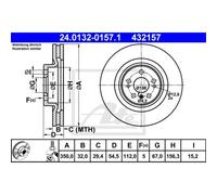 ATE 2X Disque De Frein Avant 3500 Ventilé Pour Mercedes-Benz M-Class W164