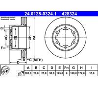 ATE 2X DISQUES DE FREIN Ø 303 Ventilés Pour VW Grand California Camper Crafter