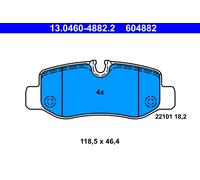 ATE 604882 Kit 4 Pastilles De Frein Arrière Vito 14- 118,5x46,4x18,2 Mm