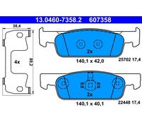 ATE 607358 Plaquettes De Frein Avant Logan, Sandero 12-