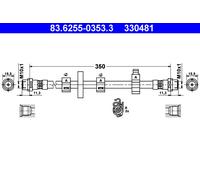 ATE Flexible de frein 83.6255-0353.3 pour VW Transporter T4 Fourgon
