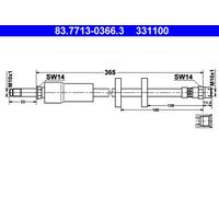 Flexible de frein 83.7713-0366.3 ATE pour VOLVO XC90 I VAN XC90 I