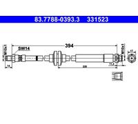 ATE 83.7788-0393.3 Flexible de frein pour VOLVO