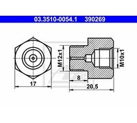 ATE Adaptateur (conduite de frein) 03.3510-0054.1