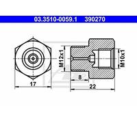 ATE Adaptateur conduite de frein 03.3510-0059.1