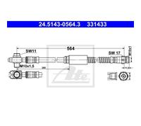 Ate Bremsschlauch Bremsleitung Avant Pour VW Golf VI V Plus 24.5143-0564.3