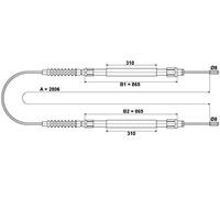 ATE Câble de commande (frein de stationnement) 24.3727-0344.2 Compatible avec: CITROËN JUMPER I Kasten, JUMPER I Pritsche/Fahrgestell, FIAT DUCATO Bus, DUCATO Kasten, DUCATO Pritsche/Fahrgestell
