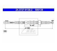 ATE Câble De Frein À Main Arrière Compatible Pour Audi 100 44 44Q C3