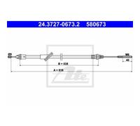 ATE Câble de Frein à Main Avant Convient pour Ford Franc-Tireur 24.3727-0673.2