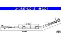 ATE Câble de frein à main Câble De Frein à Main 24.3727-0201.2 arrière pour BMW