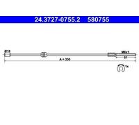 ATE Câble de frein à main Câble De Frein à Main 24.3727-0755.2 avant 330mm