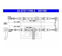 ATE Câble De Frein Arrière Compatible Pour Saab 9-3 Cabriolet 900 II