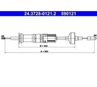 ATE Câble d'embrayage Câble d'Embrayage 24.3728-0121.2 pour VW 800mm