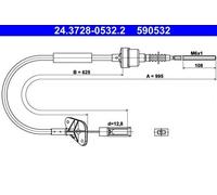 ATE Câble d'embrayage Câble d'Embrayage 24.3728-0532.2 pour FORD KA (RU8) KA RU