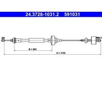 ATE 24.3728-1031.2 Câble d'embrayage