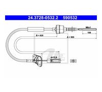 ATE Câble D'Embrayage Compatible Pour Fiat 500 312 169 Ford KA RU8