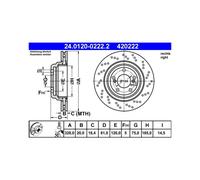 ATE Disque de frein 24.0120-0222.2 pour BMW