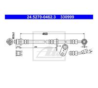 ATE Durite De Frein Arrière Droite Pour Honda Accord VII Tourer