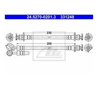 Ate Durite De Frein Arrière Droite Pour Honda Civic VIII Hatchback