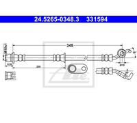 Ate Durite De Frein Arrière Gauche Pour Toyota Auris Break