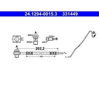 Flexible de frein ATE 24.1294-0015.3, droite