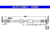 ATE Flexible de frein Durite de frein 24.5111-0386.3 pour OPEL Vivaro A Van