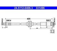 ATE Flexible de frein Durite de frein 24.5112-0406.3 Essieu avant pour OPEL
