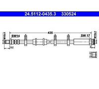 ATE Flexible de frein Durite de frein 24.5112-0435.3 Essieu avant pour FIAT
