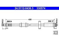 ATE Flexible de frein Durite de frein 24.5112-0436.3 Essieu avant pour FIAT