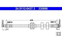 ATE 24.5112-0437.3 Tuyau de Frein pour Alfa Fiat Multipla